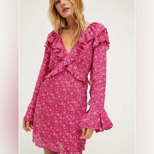 🔆 Free People Sweetest Thing Dress – Pink Floral, Size 4